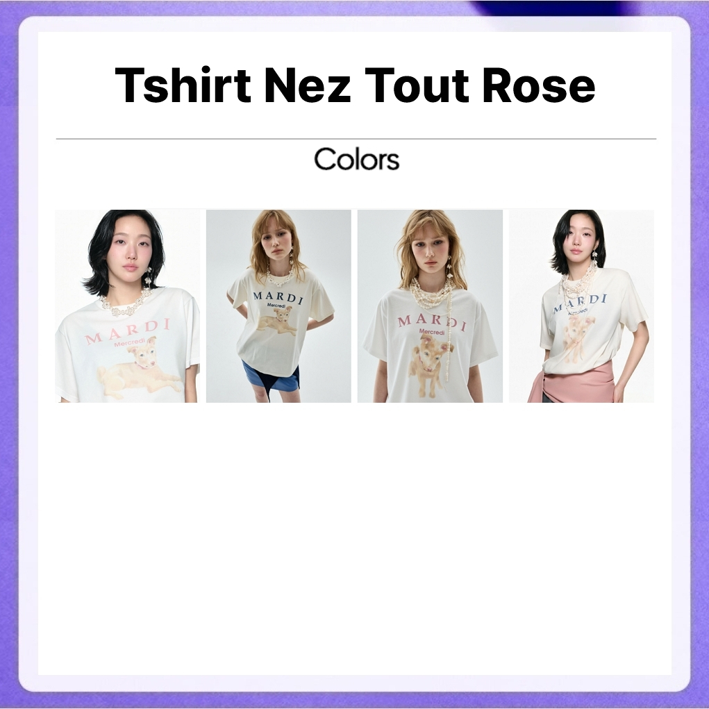 Mardi Mercredi Tshirt Nez Tout Rose (01 Ivory Indipink, 01 Cream Navy)