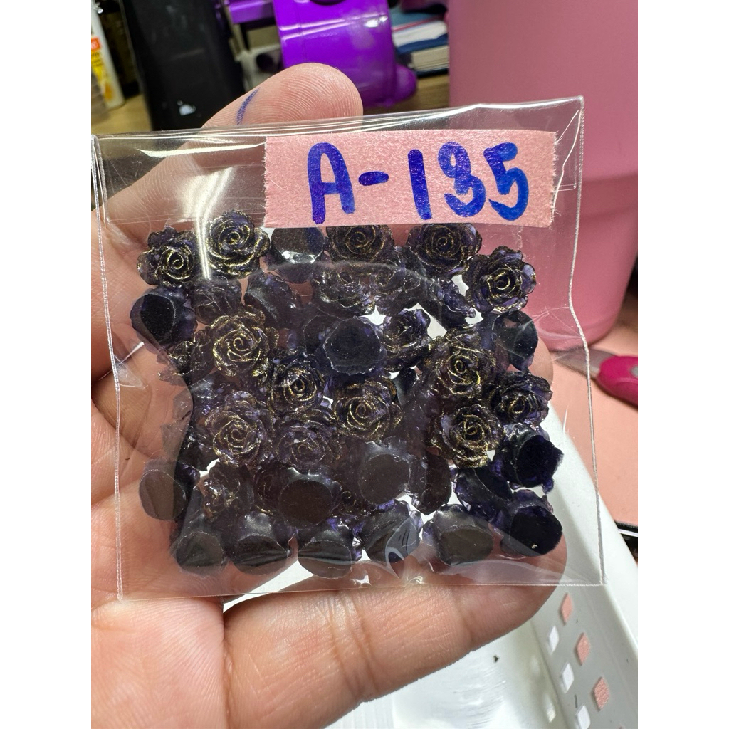 A 2  101-A200 6-12 มิล 50ดอก เรซิ่นดอกไม้ ตกแต่งยาดมงานdiy