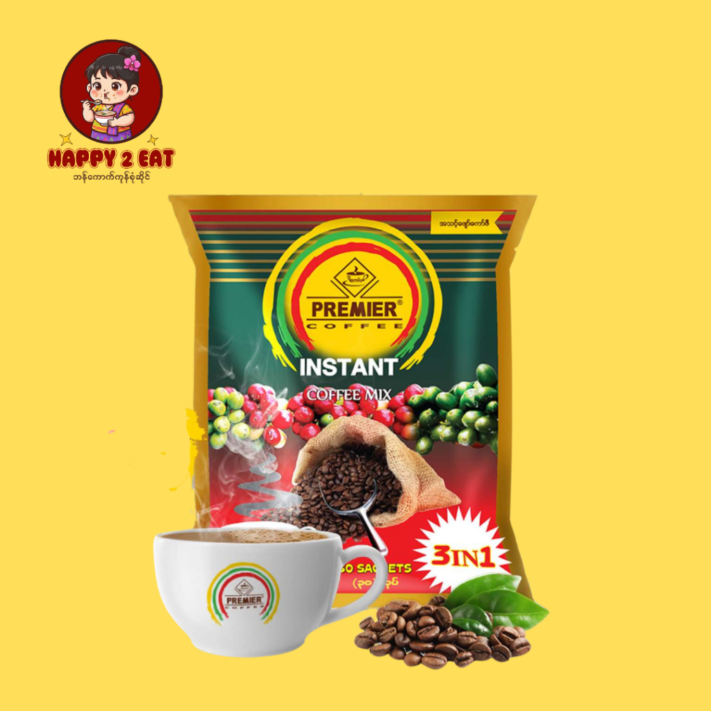 Premier 3 in 1 Coffee _Coffee Mix Ready to Drink Premier 3 in 1 Coffee ပရီမီယာ 3 in 1 အသင့်ဖျော်ကော်