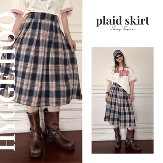 Hygge.H - กระโปรงสก๊อตยาว Vintage Style (Free size)