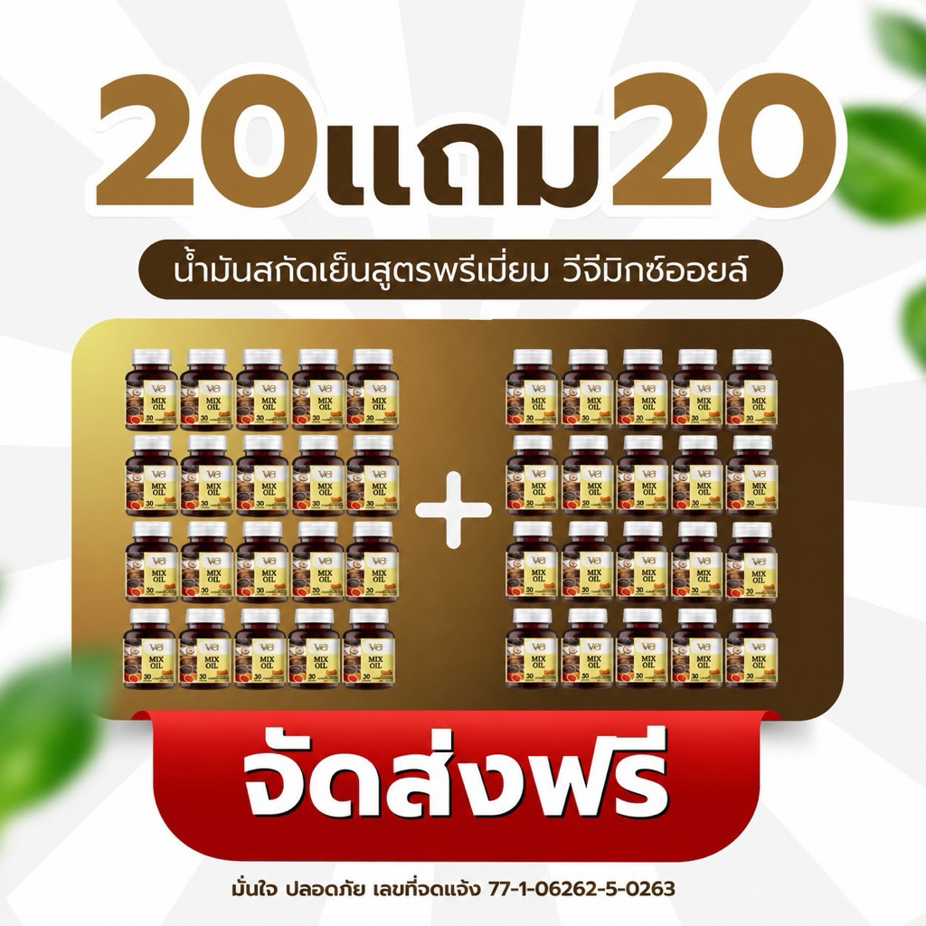 VG MIX OIL วีจีมิกซ์ออยล์ น้ำมันสกัดเย็น 5 ชนิด