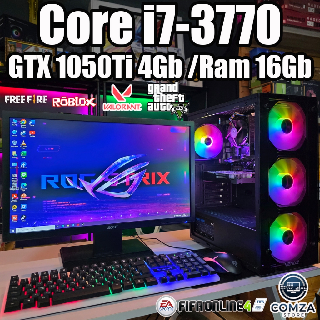 คอมพิวเตอร์ ครบชุด Core-i7 /GTX 1050Ti 4Gb /Ram 16Gb เล่นเกมส์ ทำงาน (Pc1818) สินค้าพร้อมจัดส่ง