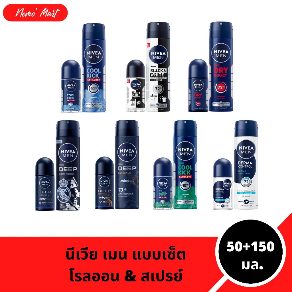 นีเวีย แบบเชต โรลออน สเปรย์ สำหรับผู้ชาย มีให้เลือก 10 สูตร