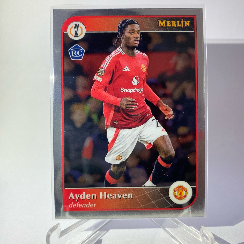 การ์ดนักฟุตบอล AYDEN HEAVEN, RC, MANCHESTER UNITED, TOPPS MERLIN 2025