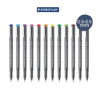 ปากกา Pigment Liner ขนาด 0.3 - 0.5 มม. หลากสี จาก Staedtler Pack 10 สี (คละสี)