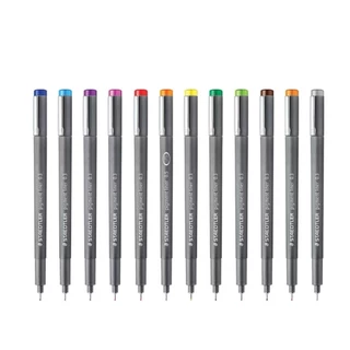 ปากกา Pigment Liner ขนาด 0.3 - 0.5 มม. หลากสี จาก Staedtler Pack 10 สี (คละสี)