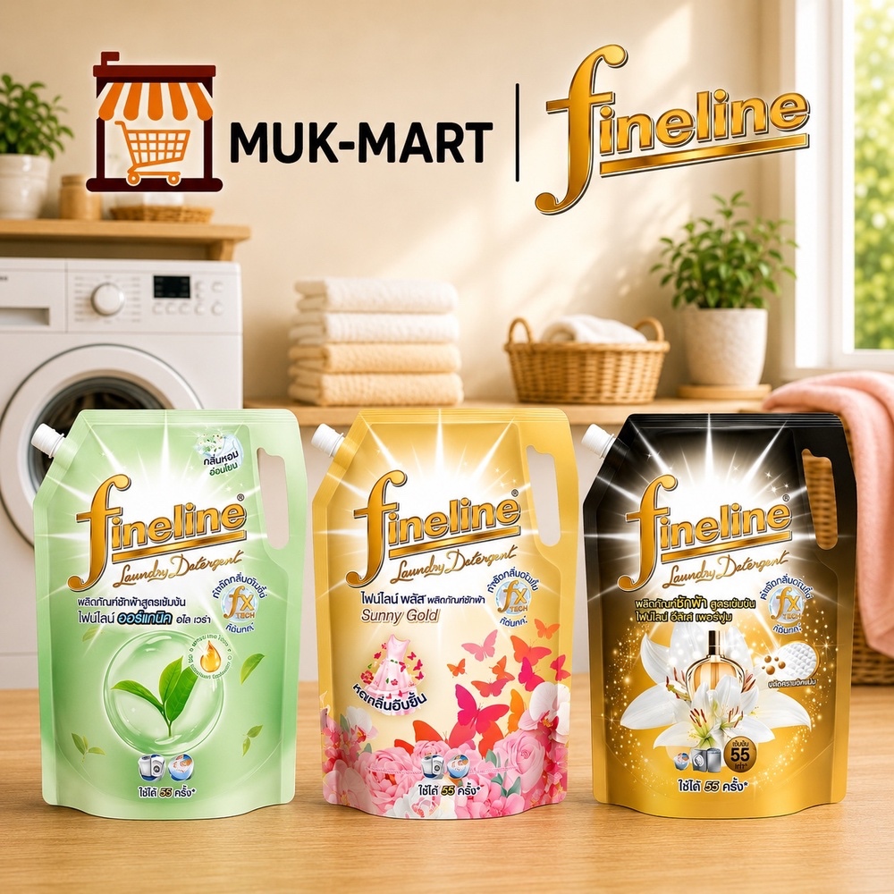 Fineline น้ำยาปรับผ้านุ่ม 1250ML Aloe Vera | Sunny Gold | Deluxe Perfume