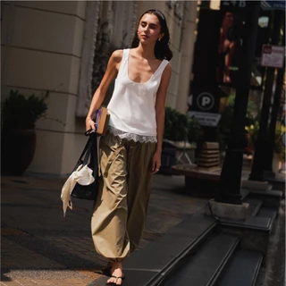 Fundamental Mitr Satin Lace Tank Top