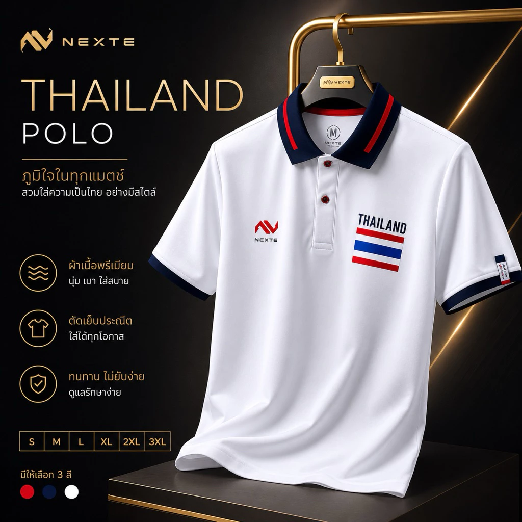 เสื้อโปโลNexts.มีโลโก้ธงชาติThailand🇹🇭🇹🇭🇹🇭