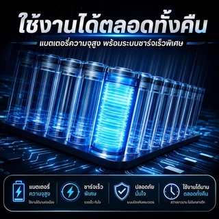 หลอดไฟนีออน ST-SLT8-1000w หลอดชิป 242LED ไฟโซล่าเซลล์ ใช้งานได้ยาวนาน คงทน. แบต.18000 mAh