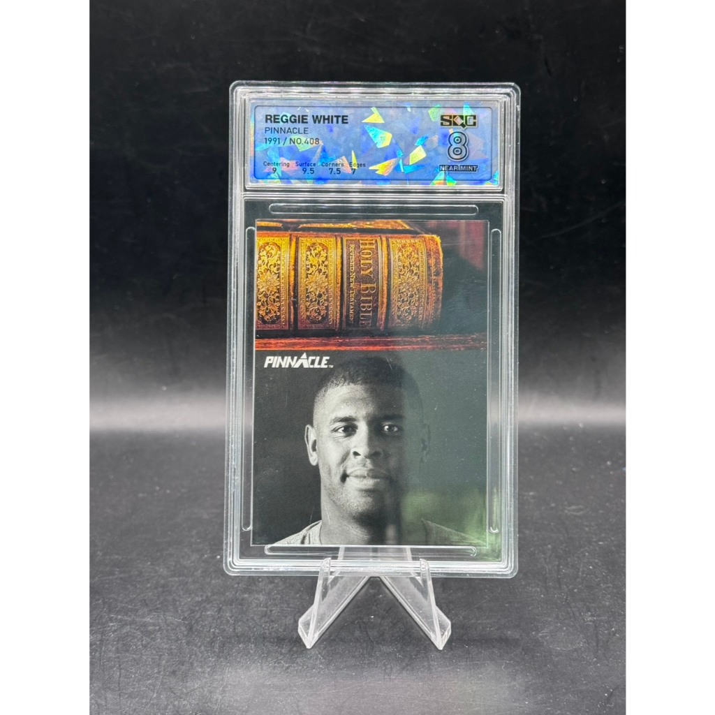 Reggie White - 1991 Pinnacle - "Pro Sideline" - SQC Graded 8 Near Mint