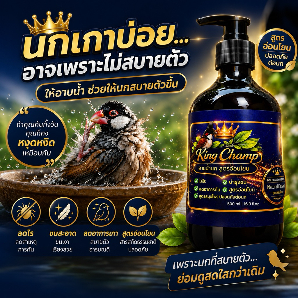 อาบน้ำนก KING CHAMP ขนาด 500ml