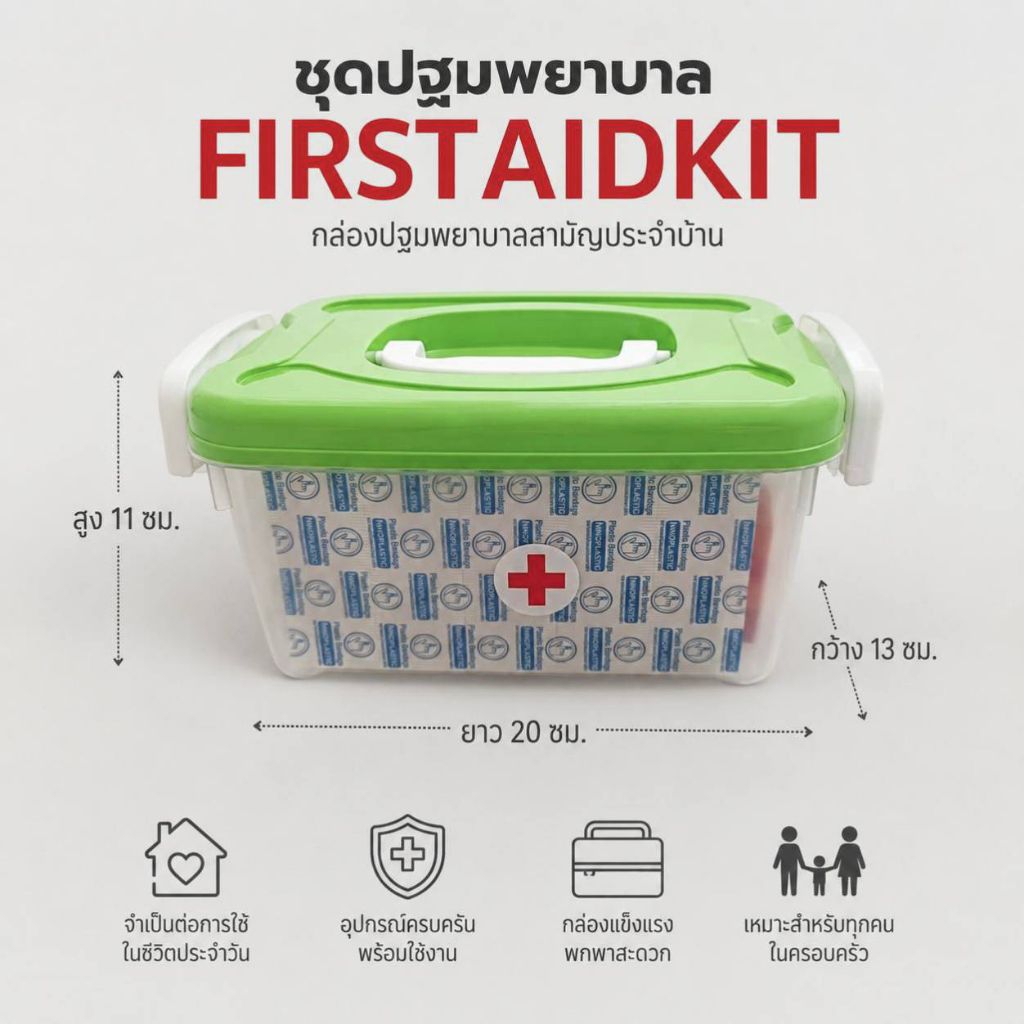 กล่องชุดปฐมพยาบาล firstaidkit กล่องปฐมพยาบาลสามัญประจำบ้าน