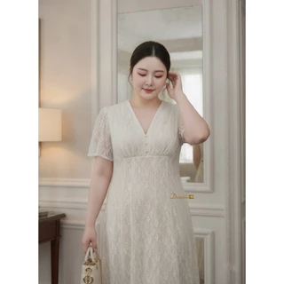 Dz370-Elysian Lace MaxiDress'เดรสยาวลูกไม้สีครีมสวยหรูใส่ออกงาน