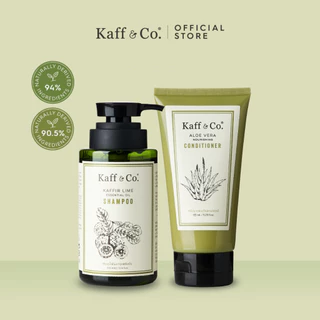 Kaff & Co. ชุดขายดี! ชุดคู่ ดูแลหนังศีรษะแห้ง/ปกติ แชมพูมะกรูดลดคัน รังแค และครีมนวดว่านหางจระเข้ ผมนุ่ม