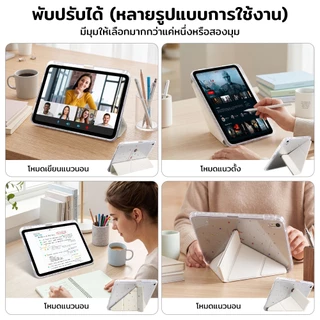 น่ารักๆ จุดคลื่น เคส Y-พับ สำหรับ ไอแพด iPad Air4 Air5 Air6 Air7 Air8 M2 M3 M4 Pro 11 นิ้ว Gen11 Gen10 สีชมพู ผีเสื้อ