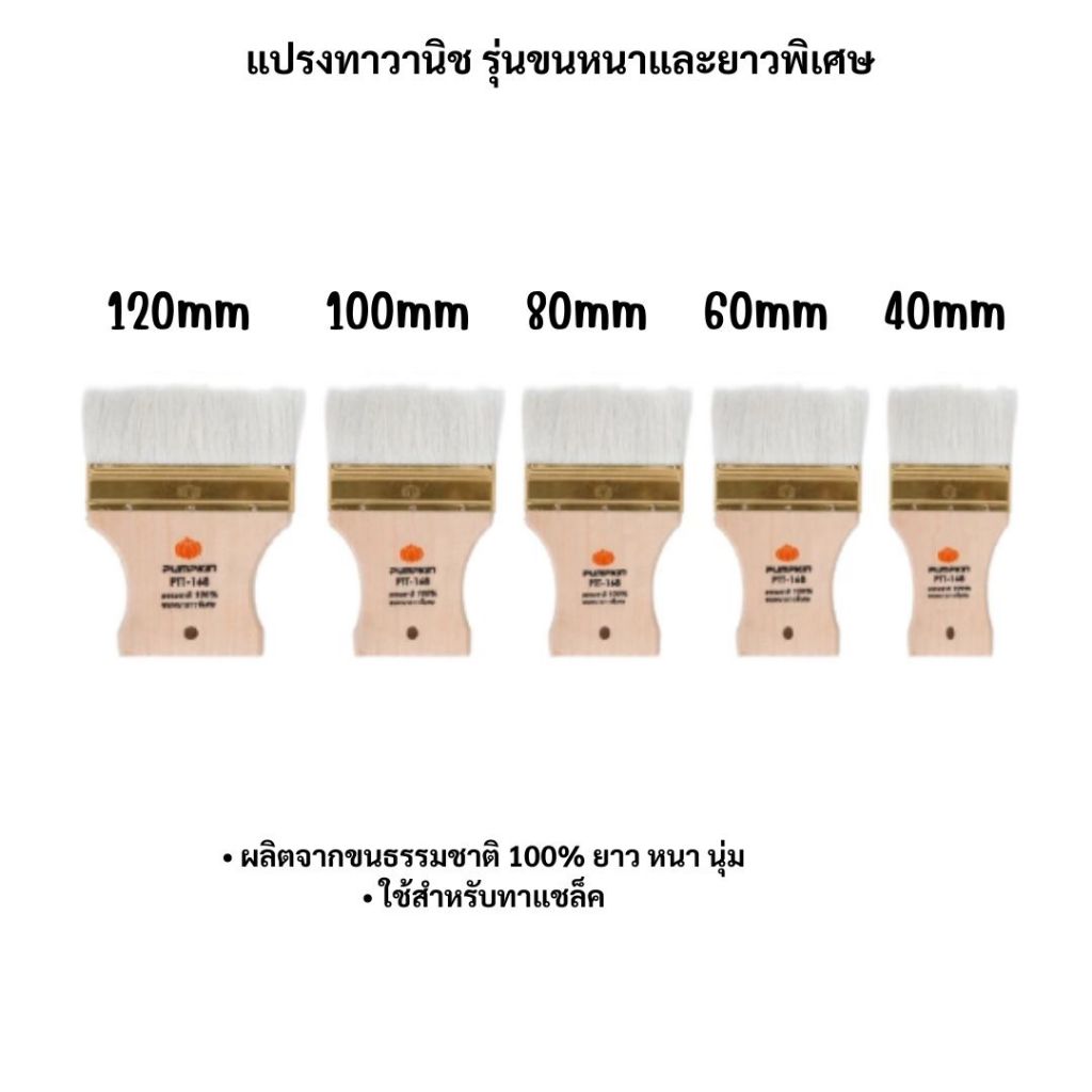 30155 30156 30157 30158 30159 แปรงทาวานิช รุ่นขนหนาและยาวพิเศษ pumpkin