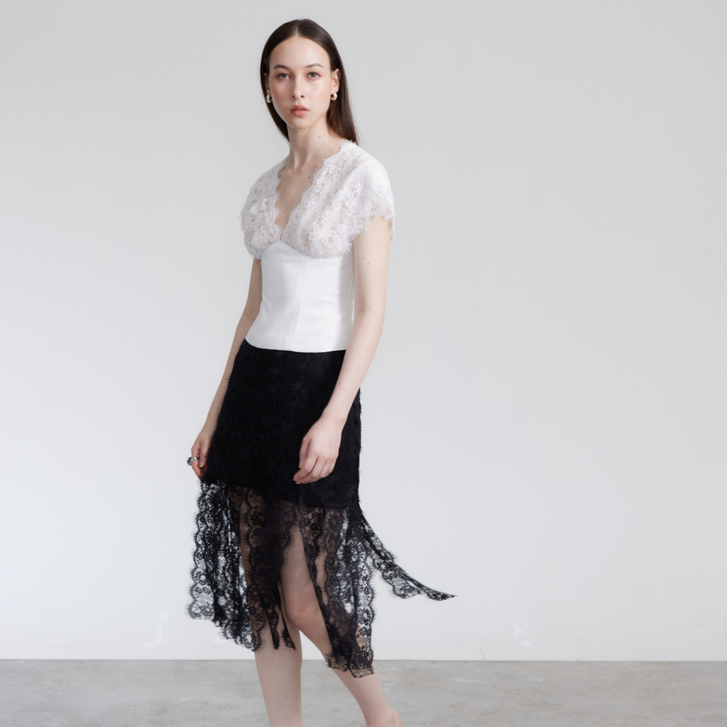 CHER’Z – SS2623 กระโปรงลูกไม้ทรงเอ