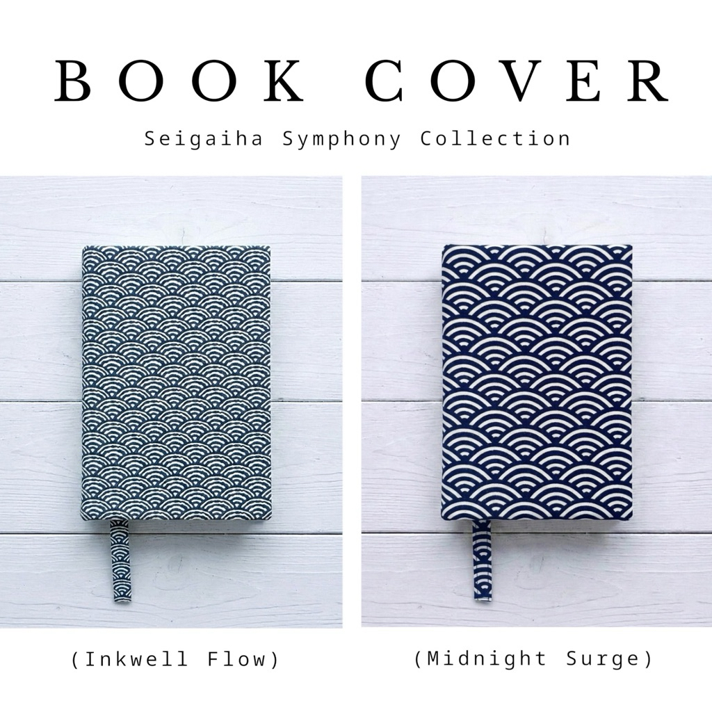 Made-to-Order ปกหนังสือผ้า ขนาด A6 / B6 / A5 / B5  Seigaiha Symphony Collection  Horrak Bookcover (ห่อรัก)