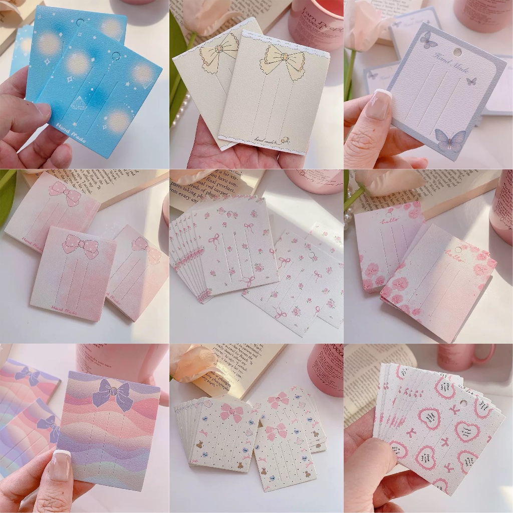 (พร้อมส่ง) ร้านไทย แป้นกระดาษติดกิ๊บ 6.3*7.3 cm การ์ดรองกิ๊บติดผม แป้นกิ๊บ 50 แผ่น