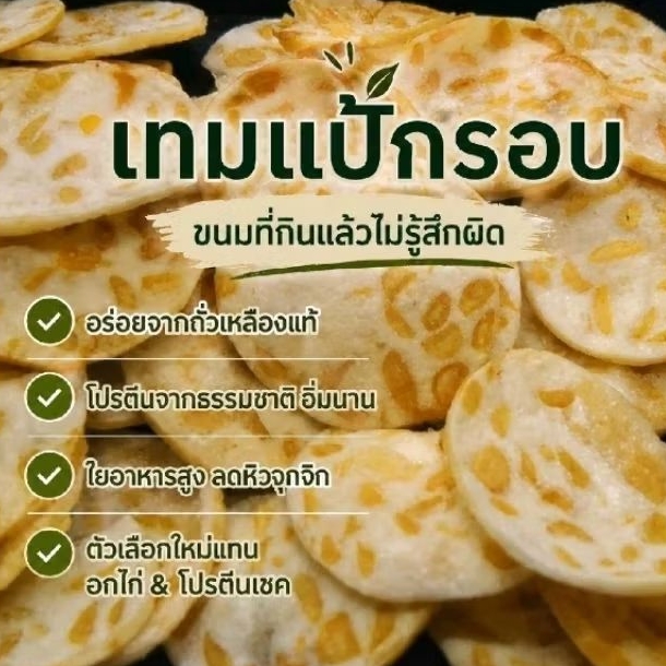 เทมเป้กรอบ อร่อยกรอบๆ Tavo Tempeh Chips รส Original ขนาด 43g อร่อยกรุบ เคี้ยวเพลิน