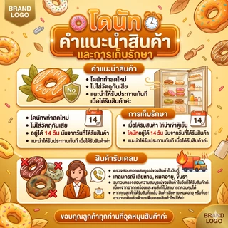 โดนัท โรยน้ำตาล น้องดอกแก้ว นพนารา 1กระปุกมี24ชิ้น หวาน หอม อร่อย