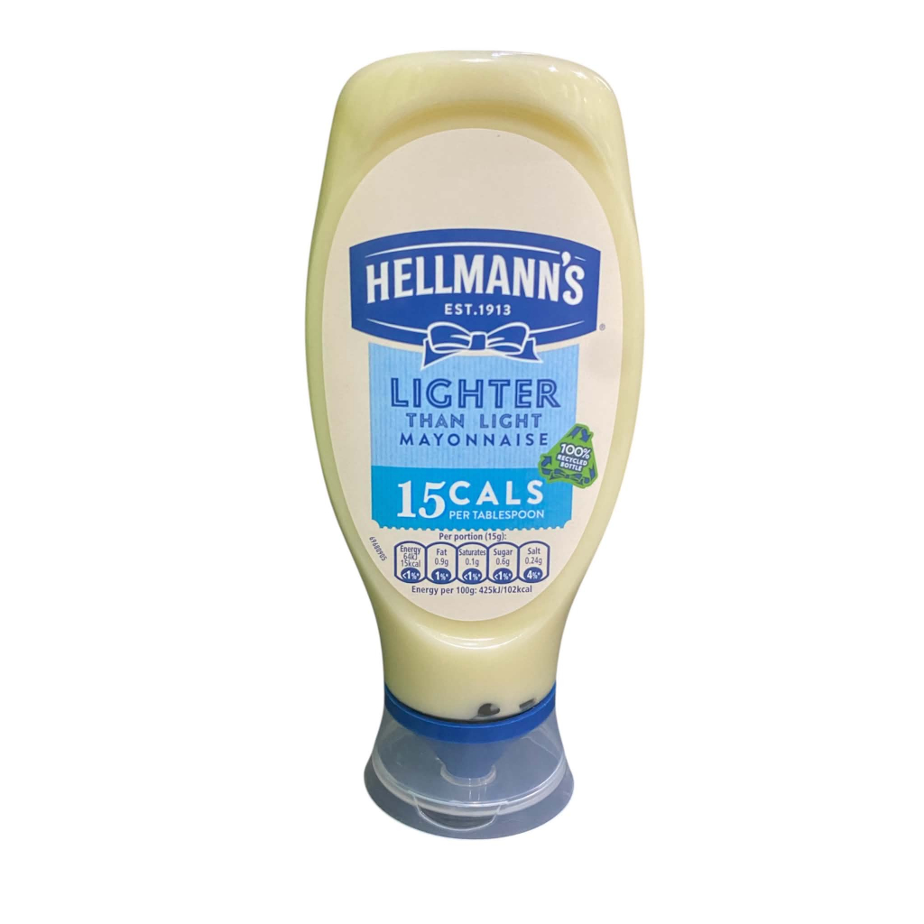 Hellmann's สูตร Lighter Than Light แบบขวดบีบ ขนาด 430 มล  มายองเนสสูตรลดไขมัน