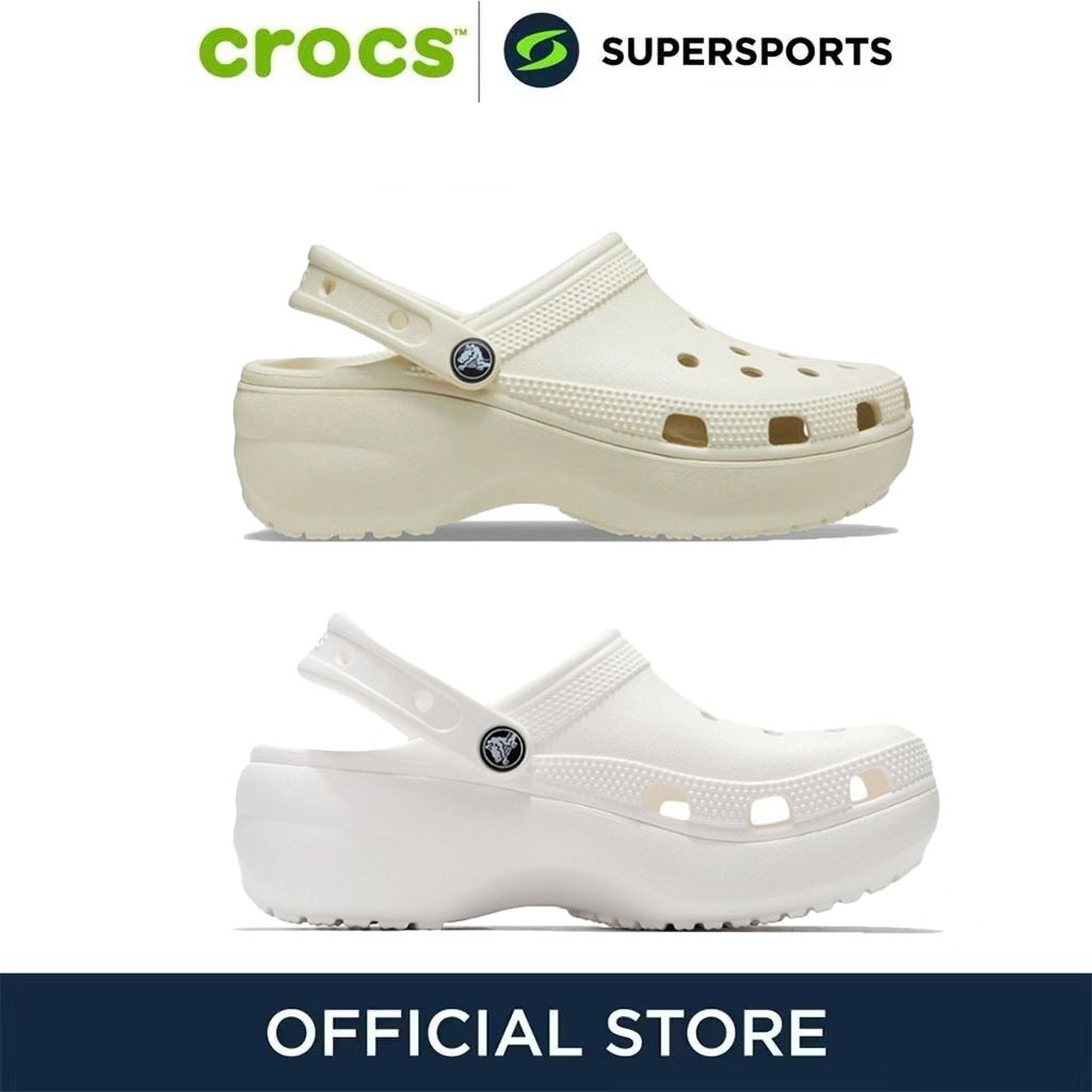 ซื้อคุ้มมาก Crocs รองเท้าหัวโตทุกสีCrocs Woman Classic Platform Clog (Bone) สีครีม ฮิตสุด แรงสุด รองเท้า ครอคส์