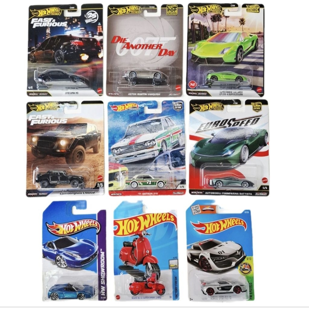 Hot wheels โมเดลรถเหล็ก 1:64 แพ็คไม่ค่อยสวย(แตก/ยับ) เลือกแบบได้
