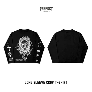 เสื้อยืดครอปแขนยาว คอฟิตเนื้อผ้า Cotton comb เกรดพรีเมี่ยม ใส่สบาย - PF.02