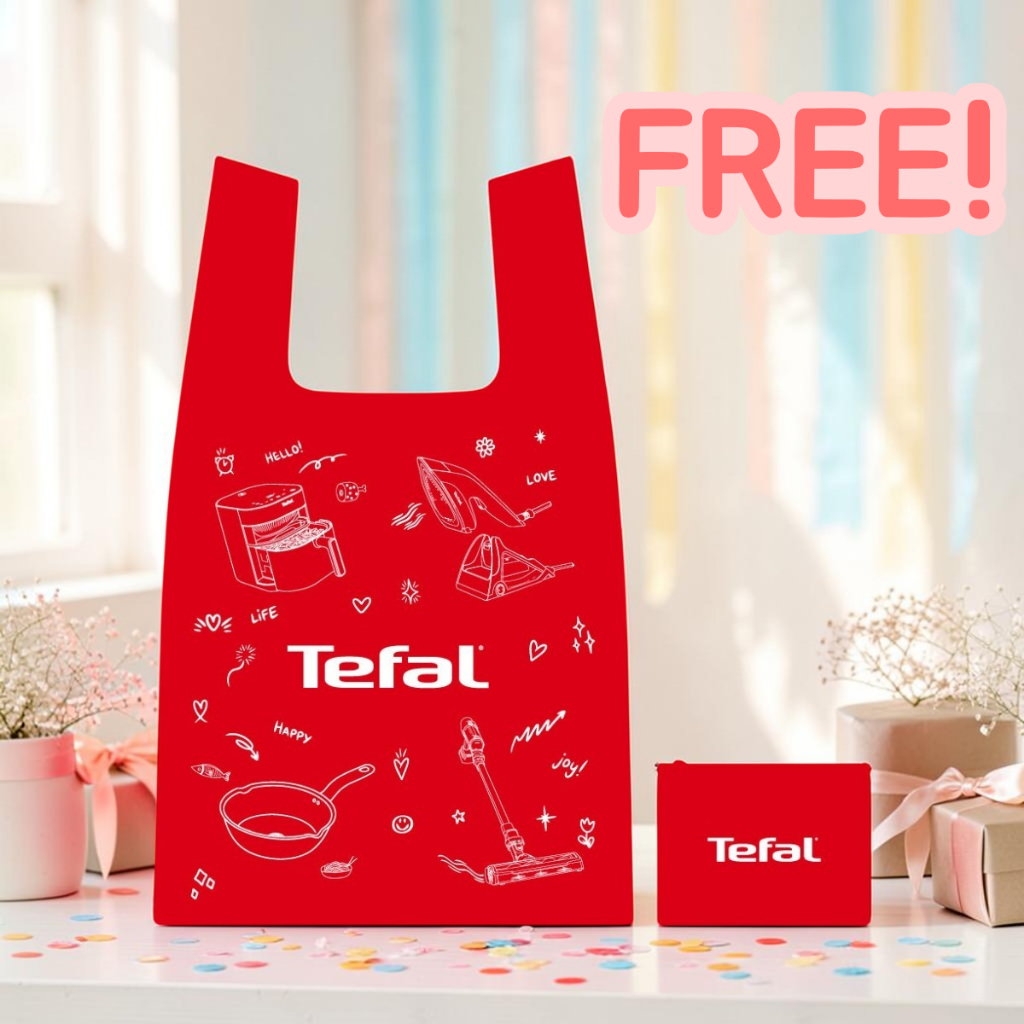 สินค้าสมนาคุณ ถุงผ้า Tefal Shopping Bag สีแดง