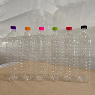 98 ใบ ขวด 1500ML ปาก30 สีใส กลมคลื่น พร้อมฝาหลายสี