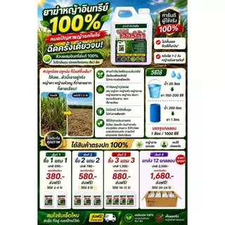 ซุปเปอร์ เวอร์ด้า ยาฆ่าหญ้าอินทรีย์แท้ 100% ซื้อ 1 แถม 1 สูตรแรง เห็นผลไว ไม่มีกลิ่นฉุน ฉีดครั้งเดียวช่วยลดปัญหาหญ้ารก