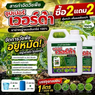 💥 ซุปเปอร์ เวอร์ด้า อินทรีย์ 100% โปรซื้อ 2 แถม 2 ฉีดง่าย หญ้าตายเรียบ เห็นผลเร็ว