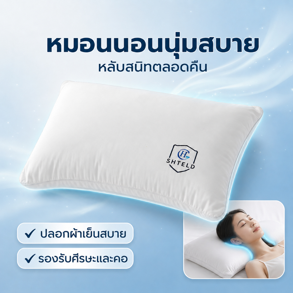 【ซื้อ 1 แถม 1】หมอนใยสังเคราะห์ ช่วยปกป้องกระดูกสันหลังส่วนคอ 1200g ช่วยให้หลับสบาย น้ำหนักหมอน คุณภาพระดับโรงแรมห้าดาว