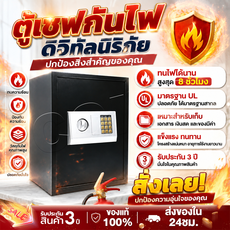 ตู้เซฟ 50/45 cm ตู้เซฟขนาดใหญ่ Safe Box เซฟนิรภัย