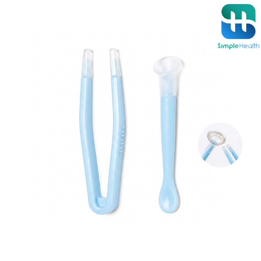 Simple Health ที่คีบคอนแทคเลนส์ 2ชิ้น contact lens tool ไม่ต้องใช้นิ้วสัมผัส ใส่ง่าย ถอดง่าย