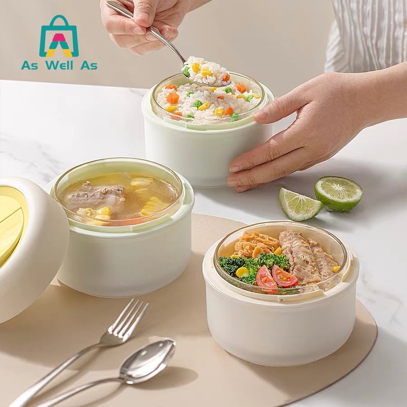 As Well As กล่องอาหารเก็บอุณหภูมิทรงกลม ขนาด 500ml. ดีไซน์มินิมอล วางซ้อนกันได้