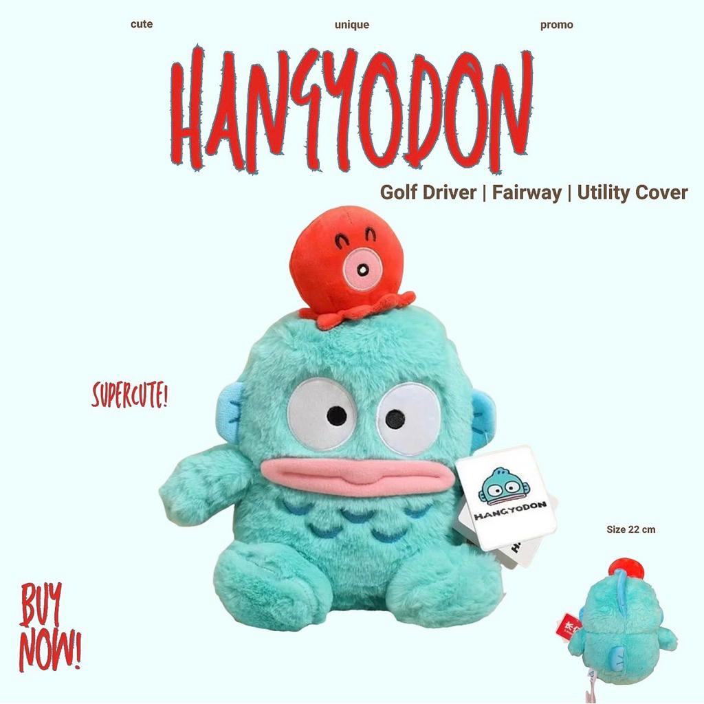 ( พร้อมส่ง ) Hangyodon ฮังเกียวดง ตุ๊กตาสวมไม้กอล์ฟ Golf Driver Fairway Utility Cover