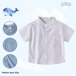 AB184 เสื้อเชิ้ตเด็กคอจีน เสื้อผ้าเด็ก แฟชั่นเด็กผู้ชาย สินค้าพร้อมส่ง