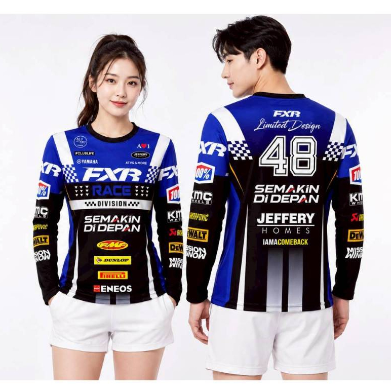 เสื้อกีฬาพิมพ์ลาย L47-รถแข่งFXR#48  เสื้อกีฬาแขนยาว คอกลม ผ้าไมโครพิมพ์ลาย ใส่ได้ทั้งชายและหญิง ผลิต