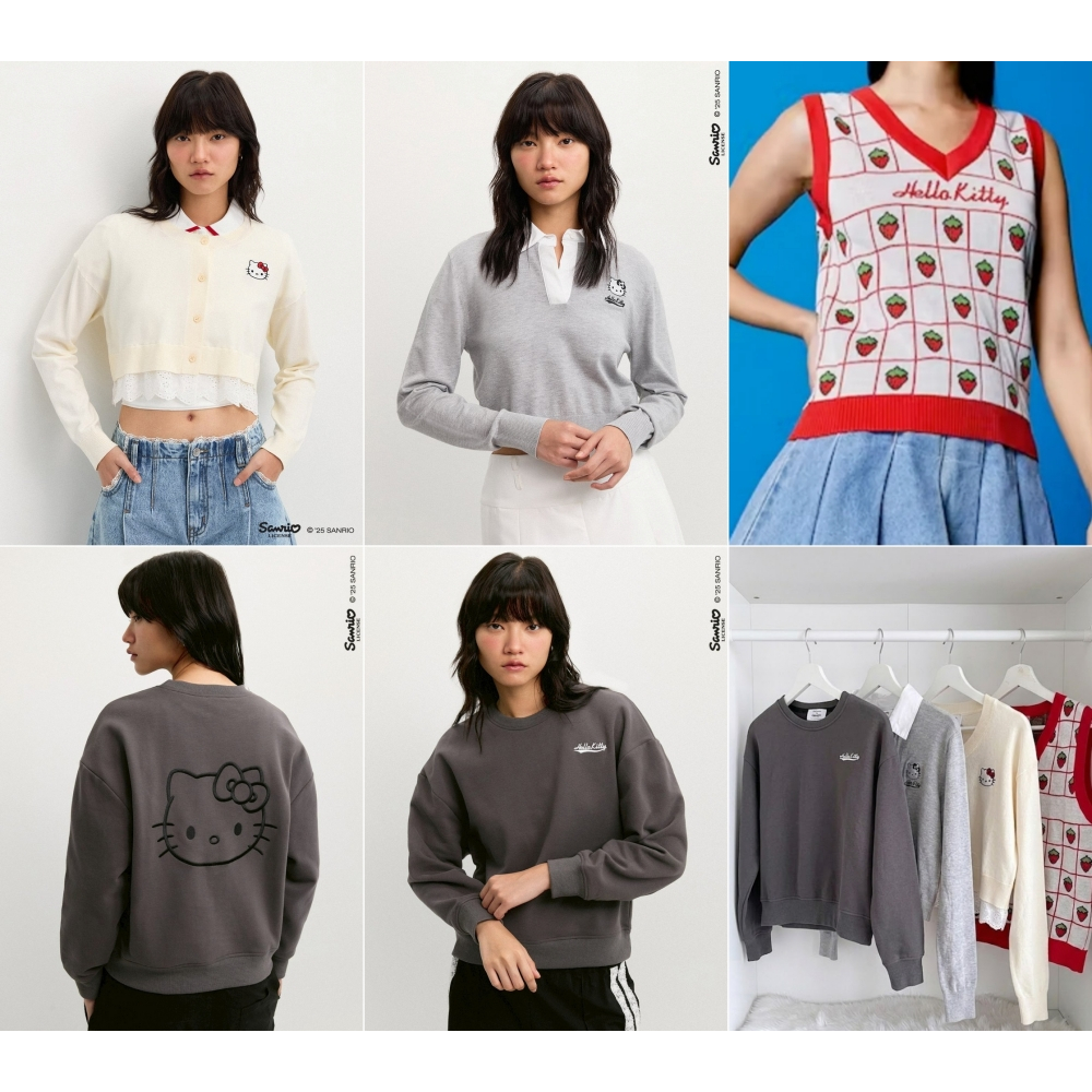 🔥ด่วน เหลือตัวสุดท้าย ส่งต่อ เสื้อคอลคิตตี้ Pomelo x Hello Kitty แท้💯 คอลใหม่-เก่า งานสะสม ตามหาค่ะ 