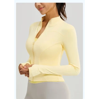 ✨เพิ่มสีใหม่✨(YOGA-135) เสื้อกีฬาแจ็คเก็ตแขนยาวมีซิปรูด เสื้อคลุมออกกำลังกาย ทรงกระชับเข้ารูป