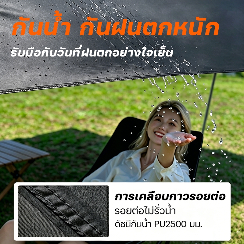 อุปกรณ์ครบชุด ฟลายชีท ฟลายชีทพร้อมเสา 3x3 3x4 3x6m รูปที่ 4