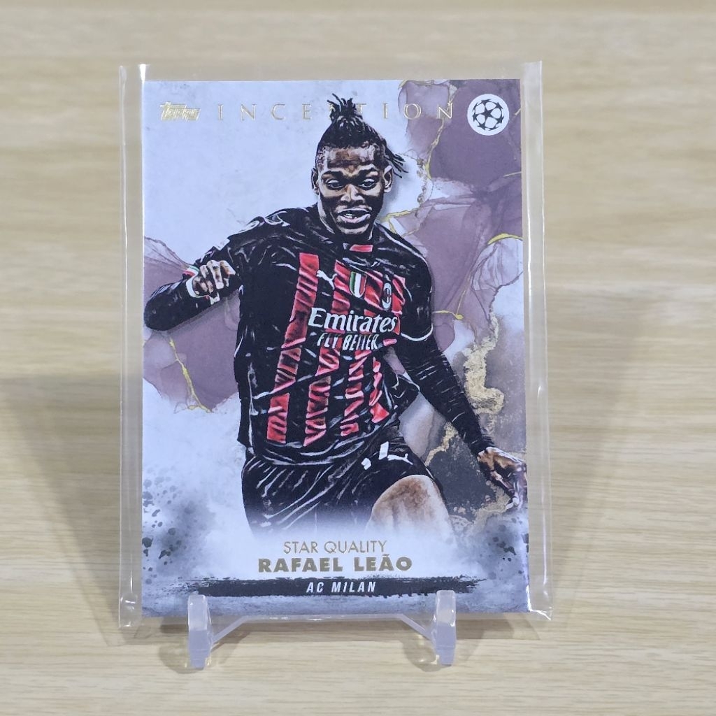การ์ด การ์ดบอล Topps Inception UCC Uefa Club 2022-23 Rafael Leao การ์ดหนา ของแท้ AC Milan Chrome
