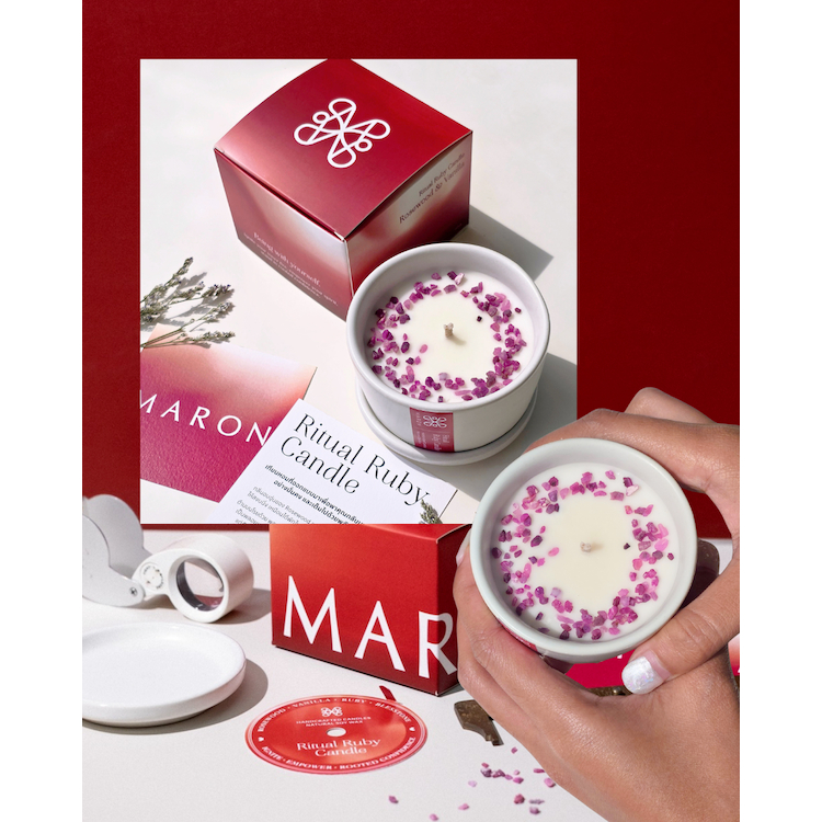 [สินค้าแถม] MARON เทียนหอมพลอยเสก Ritual Ruby Candle