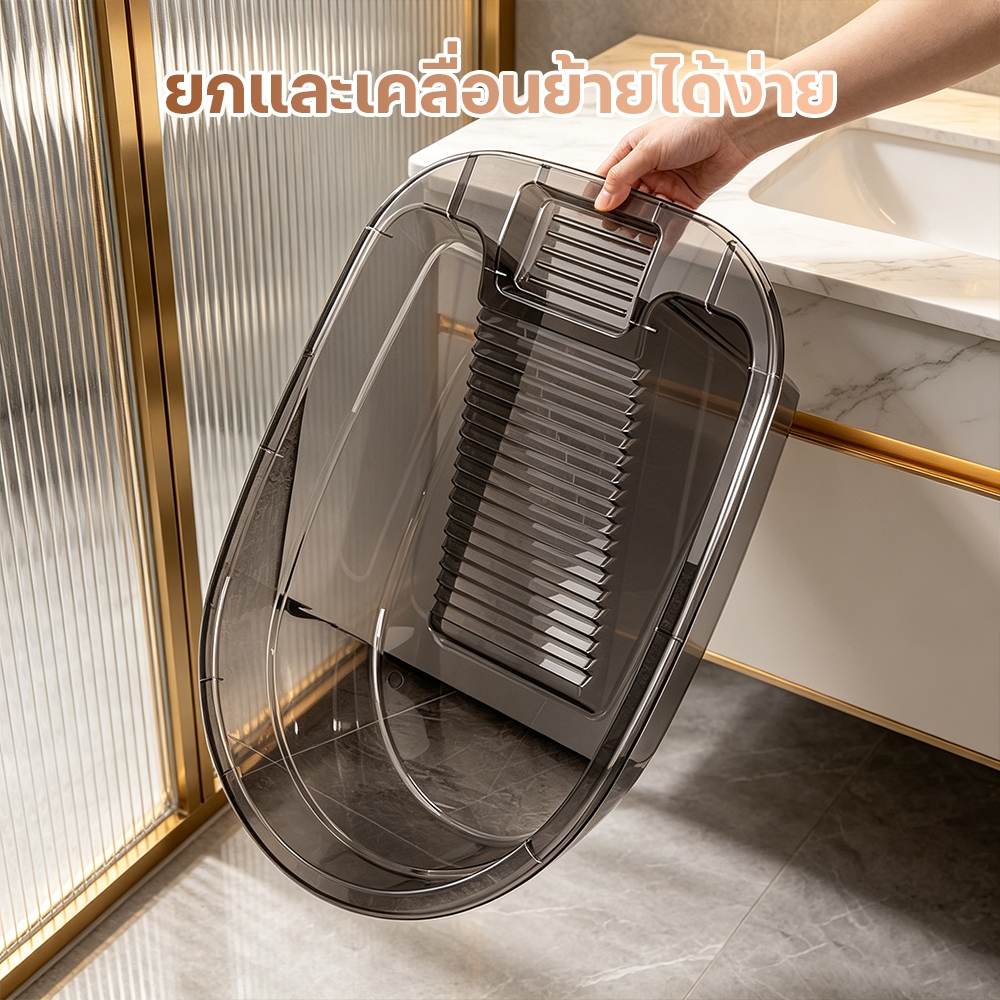 อ่างซักผ้า อ่างซักผ้าสําหรับบ้าน 2in1 กะละมังซักผ้า แบบพกพาสะดวก ทำจากวัสดุ PET แผ่นรองซักผ้ากันลื่น เหมาะสำหรับคุณแม่