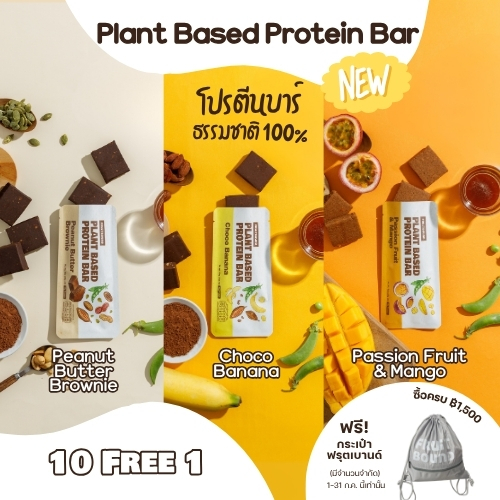 Fruit Bound Plant Based Protein (60 g/bar ) Healthy Snacks ฟรุตเบานด์ โปรตีนบาร์ ขนมวีแกน ขนมคนรักสุขภาพ ขนมวีแกน