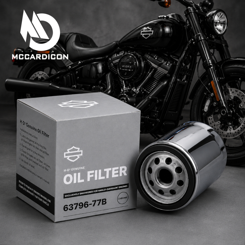 กรองน้ำมันเครื่อง ฮาเลย์ เดวิดสัน (Harley Davidson) สีโครม Chromeสำหรับ เครื่องยนต์ Twin Cam และ Evo