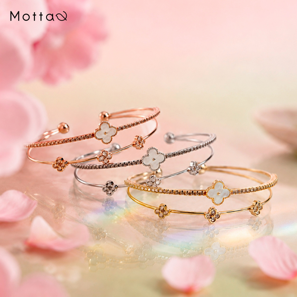 Motta Glowver Online Exclusive Collection กำไลข้อมือชุบทองคำขาว ประกายแห่งความโชคดี